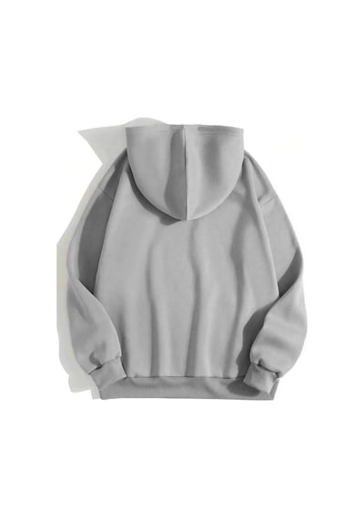 Erkek Düz Kapüşonlu Sweat - Boyalı Gri 001