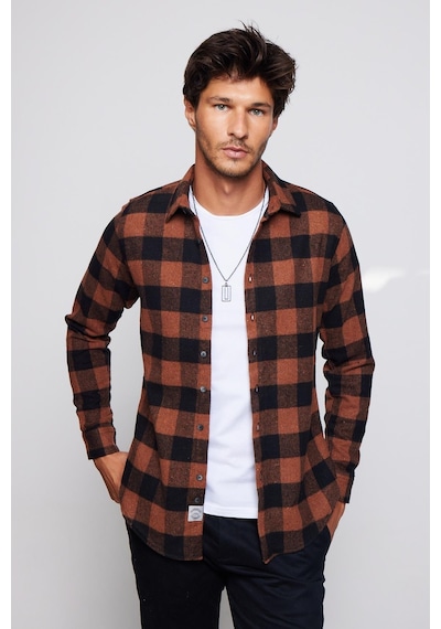 Tudors Slim Fit Dar Kesim Kareli Spor Yaka Oduncu Erkek Gömlek-29307-multi Çok Renkli Tudors Slim Fit Dar Kesim Kareli Spor Yaka Oduncu Erkek Gömlek-29307-multi Çok Renkli