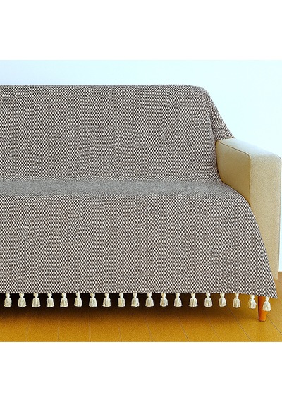 Lunga Vita Başak Desen Dokuma %100 Pamuklu Çok Amaçlı Pike Koltuk Örtüsü 180x230 Siyah