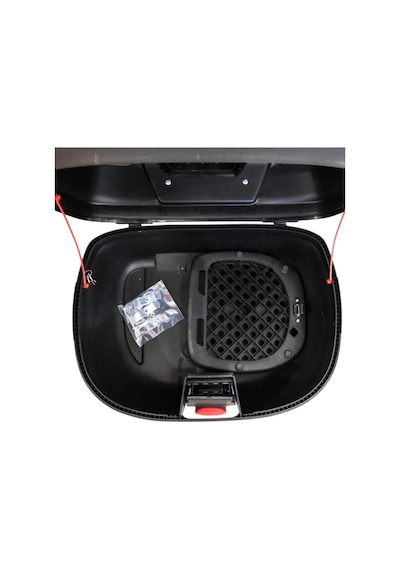 Sl-45 Lt Motosiklet Arka Çanta Üst Bagaj Ve Sırt Dayamalı Full 45 Litre Motor Çantası Siyah