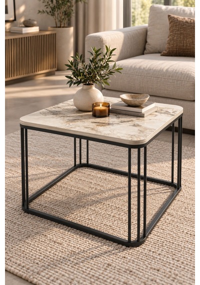 Sulorahome Orta Sehpa 60x60 Cm Beyaz - Efes