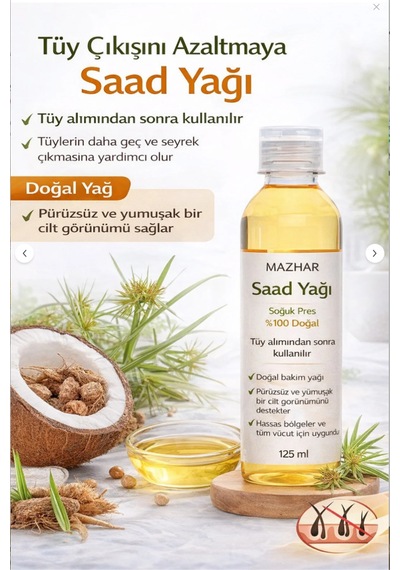 Tüy Azaltıcı Ve Tüy Önleme Saad Yağı Ağı Saad Yağı 125 Ml