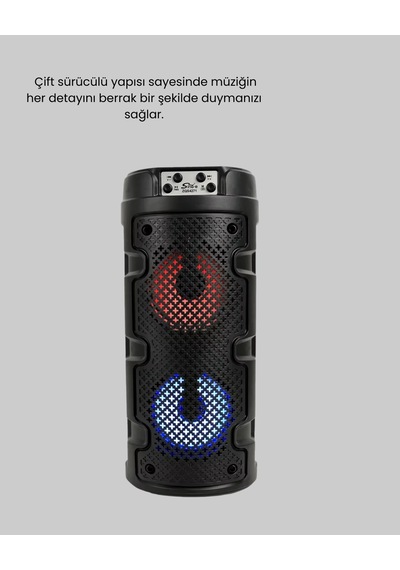 Hubrendy Tekno Kablosuz Stereo Hoparlör Usb + Sd Kart + Aux Destekli Bluetooth 5.0