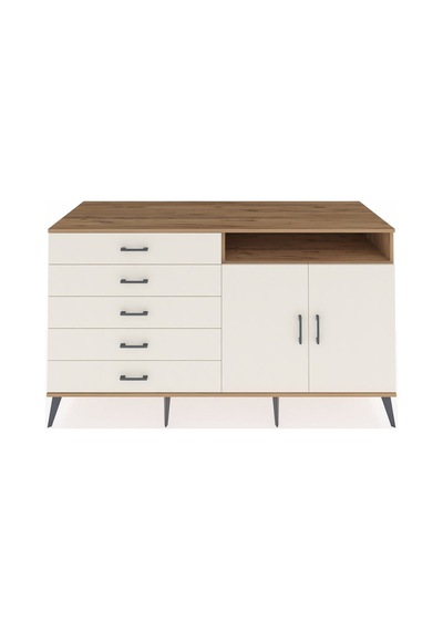 Kronos Konsol 2 Raflı 5 Çekmeceli 2 Kapaklı 176x59x99 Çam-aytaşı Çam-aytaşı