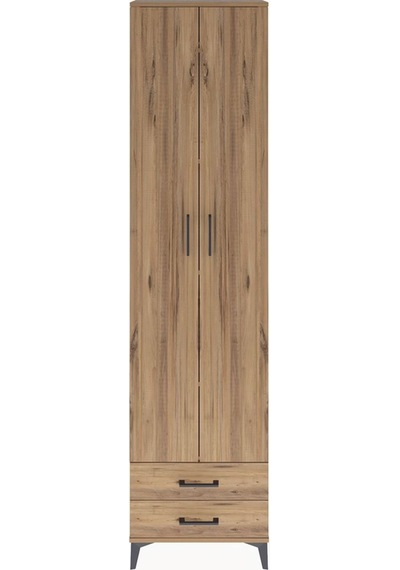 Arges Dolap 5 Raflı 2 Çekmeceli 2 Kapaklı 60x30x243 Çam-çam Çam