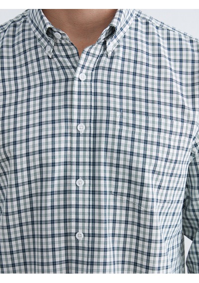 Lcwaıkıkı Classic Yeşil Regular Fit Ekose Gabardin Erkek Gömlek