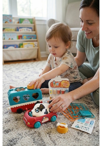 Ogi Mogi Toys Ses Kontrollü Köpek, Araba Ve Atıştırma Arabası Seti