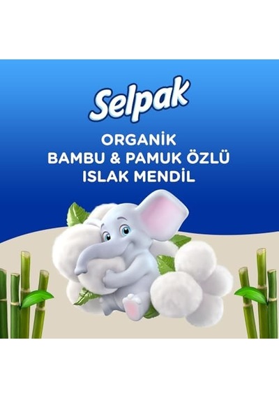 Organik Bambu Ve Pamuk Islak Mendil 1x50