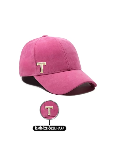 Twingold İsme Özel Süet Kep Şapka - Ab01013 - Pembe Pembe