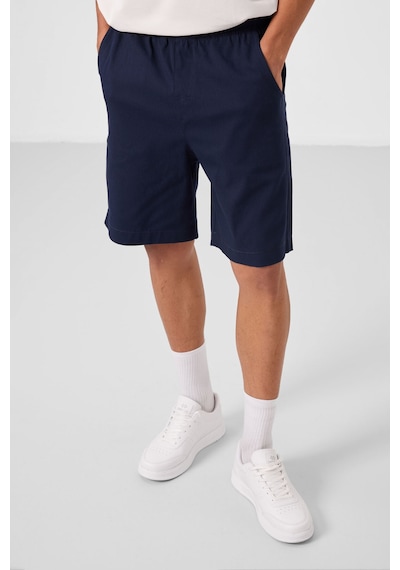 Tommylife Lacivert Standart Fit Dokuma Hafif Esnek Chino Erkek Şort - 81293 Lacivert