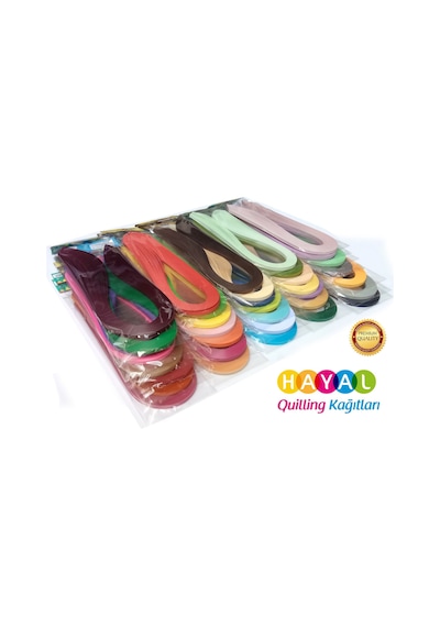 Quilliing 36 Farklı Renkli Quilling Kağıt Seti - 10 mm 50 Adetli