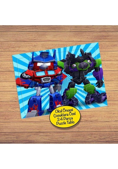 Yapay Zeka Sevimli Robotlar 24 Parça Puzzle Yapboz Tablo-8692