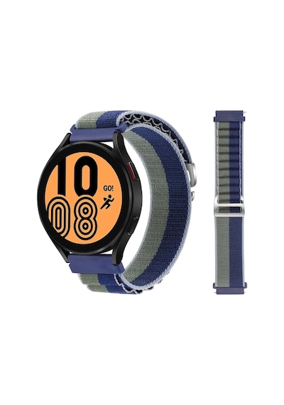 Watch 20mm Uyumlu Kr410 Kumaş Kordon - Lacivert-yeşil