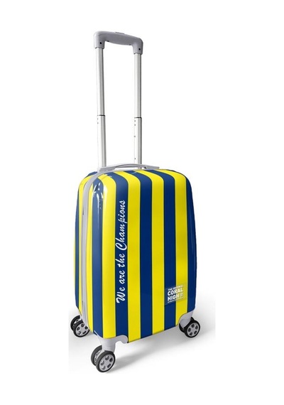 Coral High Sarı Lacivert Çubuklu Kabin Boy Valiz 50cm 16562 Çok Renkli