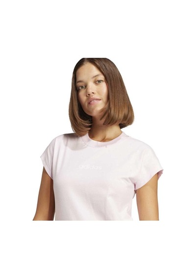 Adidas Essentials Linear Sj Kadın Pembe Bisiklet Yaka Tişört Pembe