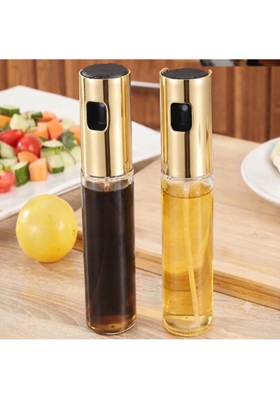 Yağ Sirke Püskürtücü Cam Sprey Şişe Yağdanlık Ve Limon Püskürtme Şişesi 100 Ml Altın