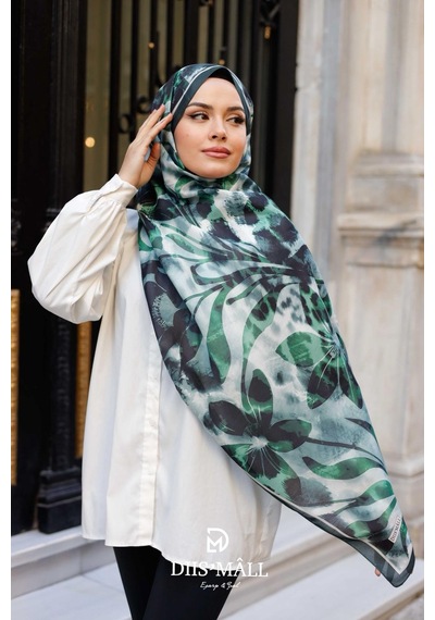 Mimiyum Sarmaşık Leopar Şal Yeşil