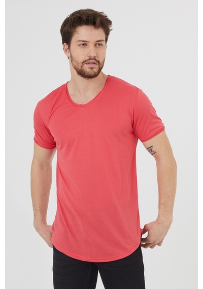 Cool Tarz Erkek Koyu Nar Pis Yaka Salaş T-shirt-tcps001r28 Koyu Nar Koyu Nar