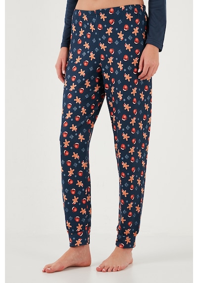 Lela Streç Regular Fit Beli Lastikli Bisiklet Yaka Bayan Pijama Takımı 65714101 Lacivert Lela Streç Regular Fit Beli Lastikli Bisiklet Yaka Bayan Pijama Takımı 65714101 Lacivert