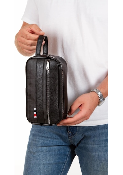 Newish Polo Erkek Kartlık Cüzdan Ve Portföy Clutch Günlük El Çantası - New174 Siyah - Beyaz
