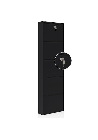 Ceha Kilitli 5'li Metal Ayakkabılık - Siyah K.AYK-5 /AB9005/KL