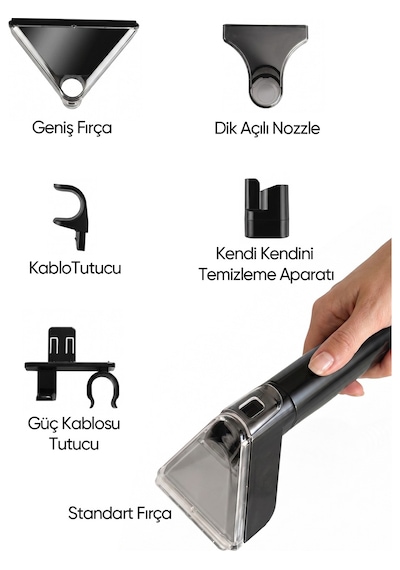 Sl1 Spotless Çok Fonksiyonlu Leke Çıkarıcı Ve Koltuk Yıkama Makinesi 600w 16 Kpa Emiş Gücü Çift Su Tankı
