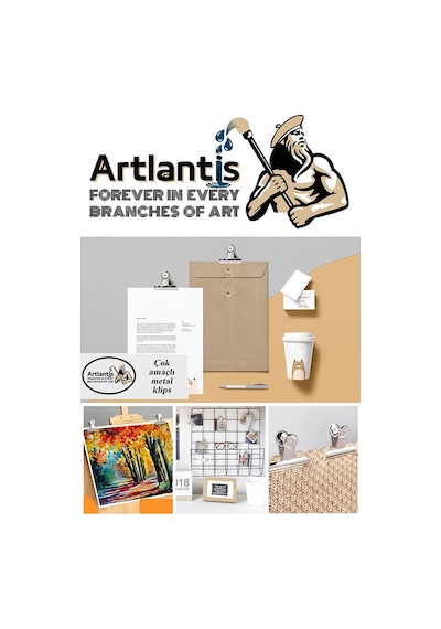 Artlantis Yaylı Askılı Maşa Klips 64 MM 12 Adet Metal Beyaz Kıskaç