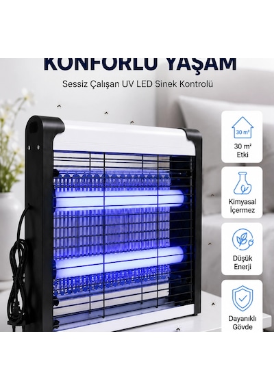 Elektrikli Uv Led Sinek Öldürücü Sessiz Çalışan Etkili Böcek Tuzağı