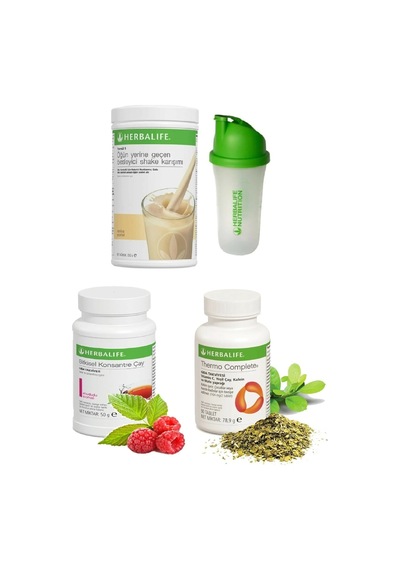 Herbalife Set Vanilya Shake- 50 Gr Ahududu Aromalı Çay- Thermo Complete Ve Shaker
