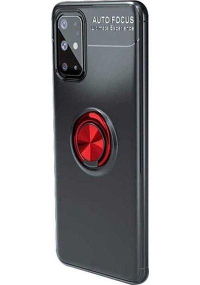Galaxy S20 Plus Kılıf Zore Ravel Silikon Kapak Siyah-Kırmızı