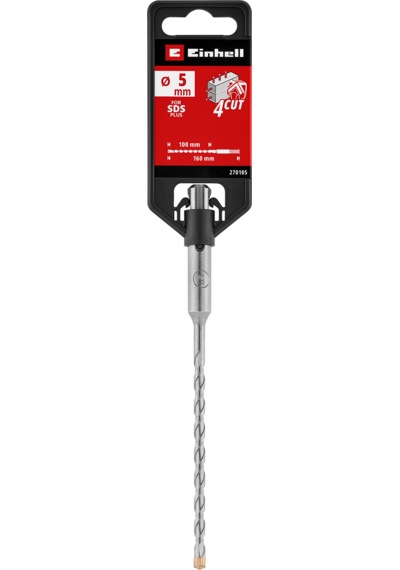 Einhell SDS Plus 4 Ağızlı Beton Matkap Ucu 5 x 160 mm 49270105, Ø 5 mm, karbür uç, beton ve donatılı beton