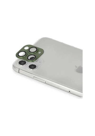 Apple İphone 11 Pro Max Uyumlu Pers Alüminyum Kamera Lens - Yeşil