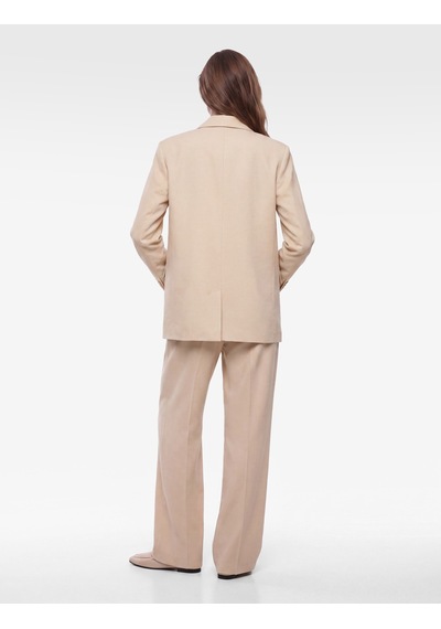 Koton Cepli Uzun Kollu Düğmeli Kruvaze Oversize Blazer Ceket Taş 7wak50007pw