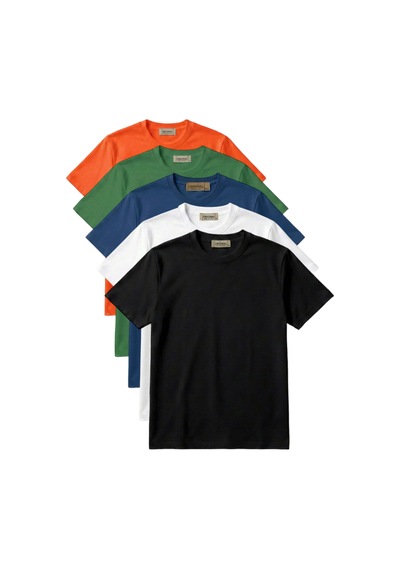 Hoxie Unisex Basic Pamuk Tişört Düz Renk Rahat Kalıp Günlük T-shirt Beyaz