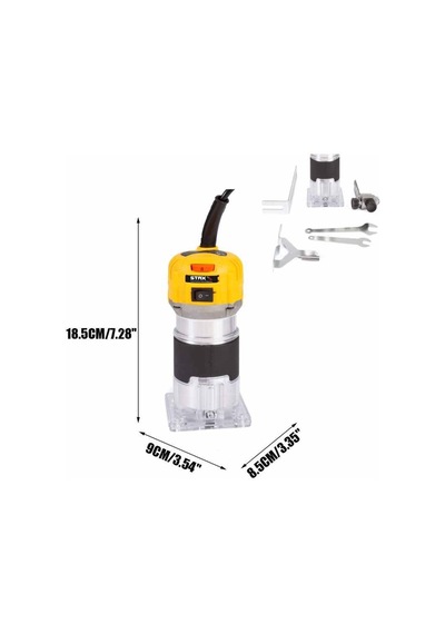 Staxx Pro Devir Ayarlı 1200W Formika Traşlama Freze Makinesi 6Mm