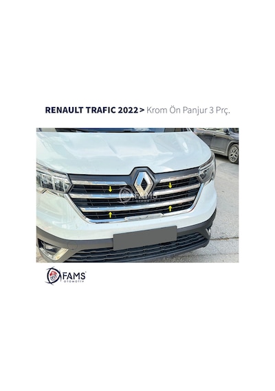 Renault Trafıc Krom Ön Panjur 3 Prç. 2022 Üzeri P.çelik