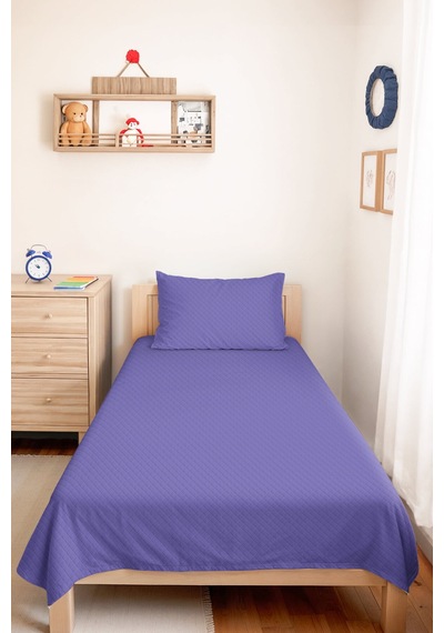 Lila Modern Genç Odası Tek Kişilik Pike Takımı - Kapitone Minimal Mor 160x220 Cm Yatak Örtüsü Sabahçı Güneş Eşiği