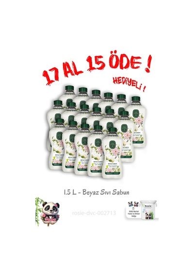 Doğal Zeytinyağlı Sıvı Beyaz Sabun 1.5 L 17 Al 15 Öde Ve Rosie Hediye