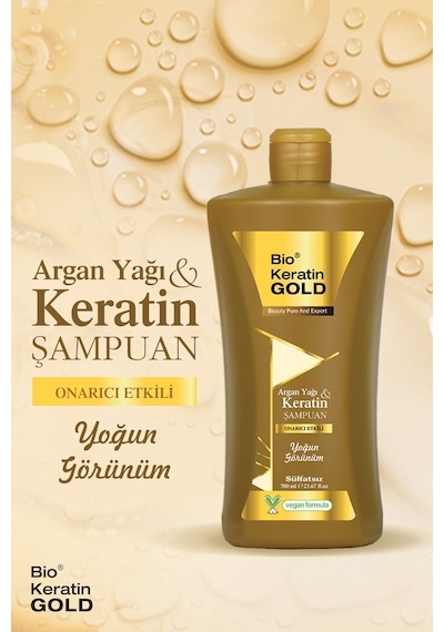 Bio Keratin Gold Argan Yağı & Keratin Onarıcı Sülfatsız Şampuan 700 ML