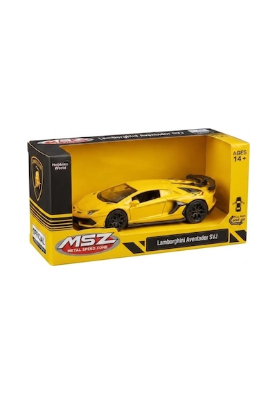Hobbiez Lisanslı Lamborghini Aventador Kapıları Açılabilir Model Diecast 1.36 Ölçek Metal Model Araç Sarı