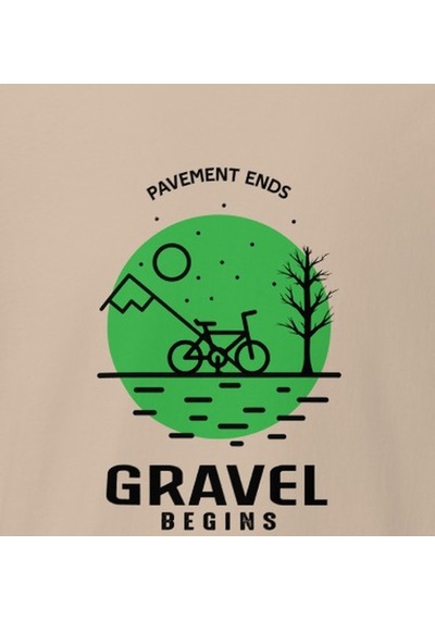 Wildstyle Gravel Begins Dağ Bisikleti Doğa Yol Macera Baskılı Unisex Bisiklet Yaka Pamuklu Tişört Camel