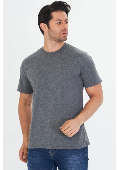 Trendhill Erkek Antrasit Melanj Pamuklu Bisiklet Yaka Büyük Beden T-shirt Ant5014b Trendhill Erkek Antrasit Melanj Pamuklu Bisiklet Yaka Büyük Beden T-shirt Ant5014b
