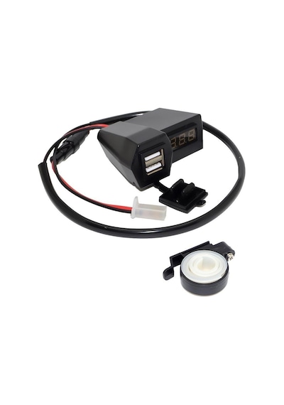 Motosiklet Gidonu Led Dijital Ekran Şarj Soketi Voltmetre Adaptör