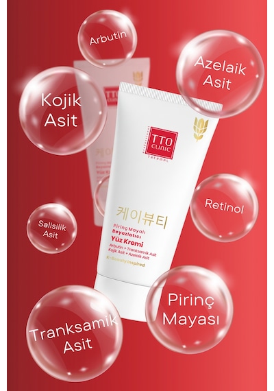 Tto Clinic Kore Serisi Pirinç Mayalı & Niacinamide Destekli Beyazlatıcı Yüz Kremi 50 Ml