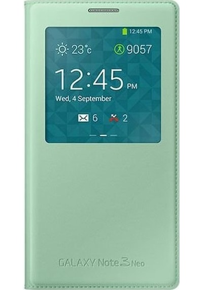 Galaxy Note 3 Neo N7500 İle Uyumlu S View Cover Kılıf Yeşil Ef-cn750bmegww