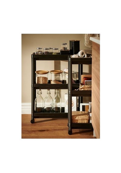 Ikea Vesken Servis Arabası, Siyah, 54x18x71 Cm
