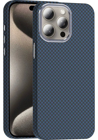 Apple Uyumlu iPhone 15 Pro Max Kılıf Magsafe Şarj Özellikli Karbon Fiber Görünümlü Redclick Gros Kapak Çok Renkli