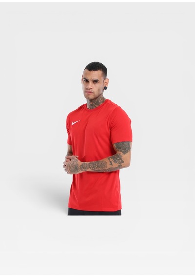 Nike Dri-fıt Park Vıı Bv6708-010 Erkek Futbol Forması Siyah Antrenman Tişörtü kırmızı