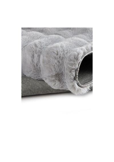 Aries Home Tavşan Tüyü Yumuşak Keçeleşmez Dekoratif Bubble İthal Kalite Post Halı Gri