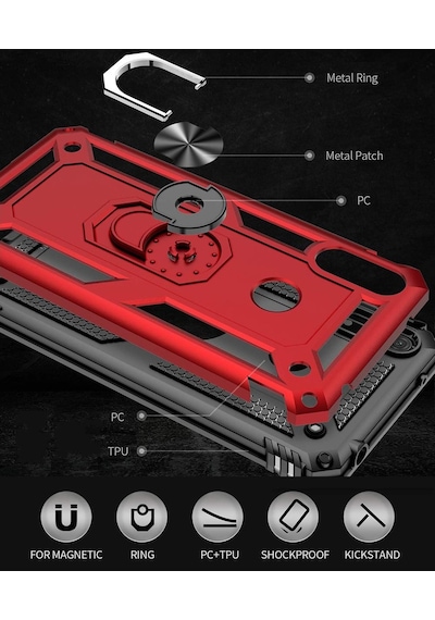 Huawei Honor 8A Kilif Zirhli Standli Miknatisli Tank Kapak 392959496